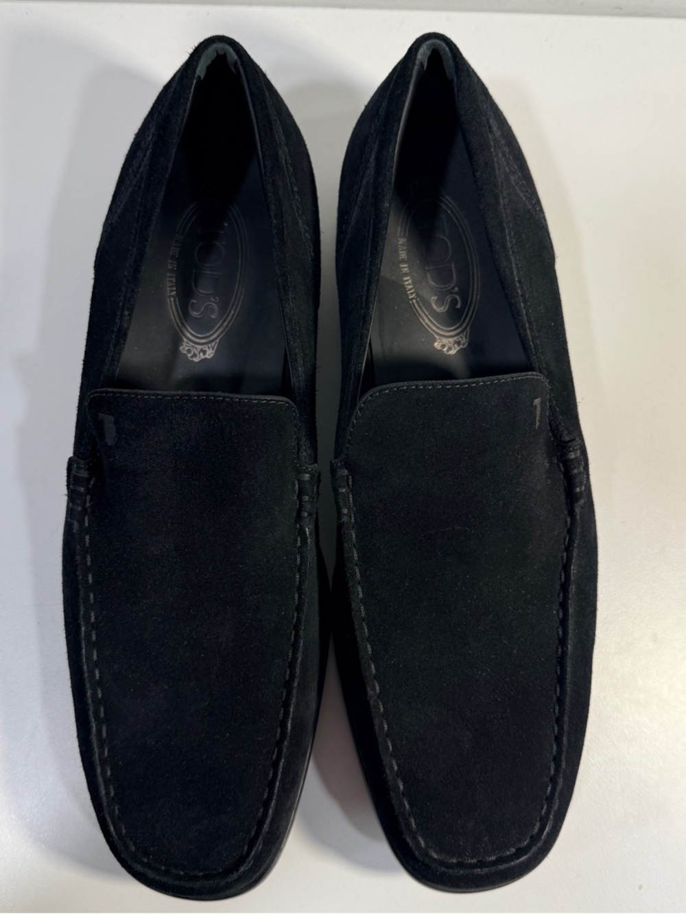 Tod's Black Suede Men's Loafers Driving Shoes Moccasins Slip On Casual Size 8.5